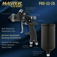 thumbnail image 3 of Master Elite High Performance PRO-33 Series HVLP Spray Gun with 2.0mm Tip and Air Pressure Regulator Gauge, MPS Cup Adapter - Auto Paint 2K Primers, Metal Flake, Gel Coat, Industrial Coatings, 3 of 6