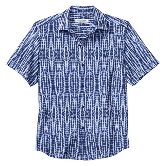 $128 Tommy Bahama Men's, Coast Shibori Sands Camp Shirt , Deep Space, S