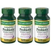 Nature's Bounty Probiotic Acidophilus Tablets, 120 ea (Pack of 3)