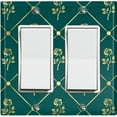 thumbnail image 1 of Metal Light Switch Plate Cover Elegant Yellow Tufted Rose Emerald Damask DAM097, 1 of 13