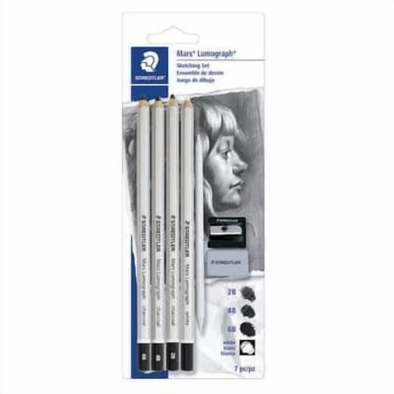 6 Pack: Staedtler Mars Lumograph Charcoal Sketching Set