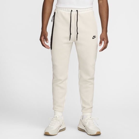 Nike Men's Tech Fleece Slim Fit Jogger Sweatpants Size Medium (FB8002-104) Light Khaki/White
