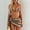 Green, variant on WRFWUL Womens Crochet Bikini Sets 3 Piece Knit Swimsuits with Skirt Boho Chevron Pattern Halter Tie Side Retro Bathing Suits