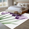 thumbnail image 4 of Purple Tulip Floral Area Rug 5x8 FT, Non Slip Bedroom Throw Carpet, Farmhouse Elegant Botanical Flowers Washable Soft Floor Carpet Non-Shedding Rug for Living Room Nursery Dorm Office, 4 of 9
