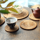 thumbnail image 4 of Juego de posavasos de ratán vietnamita hecho a mano, posavasos de ratán otoñal, tapete aislante térmico, accesorios de madera para guardar té, 4 of 5