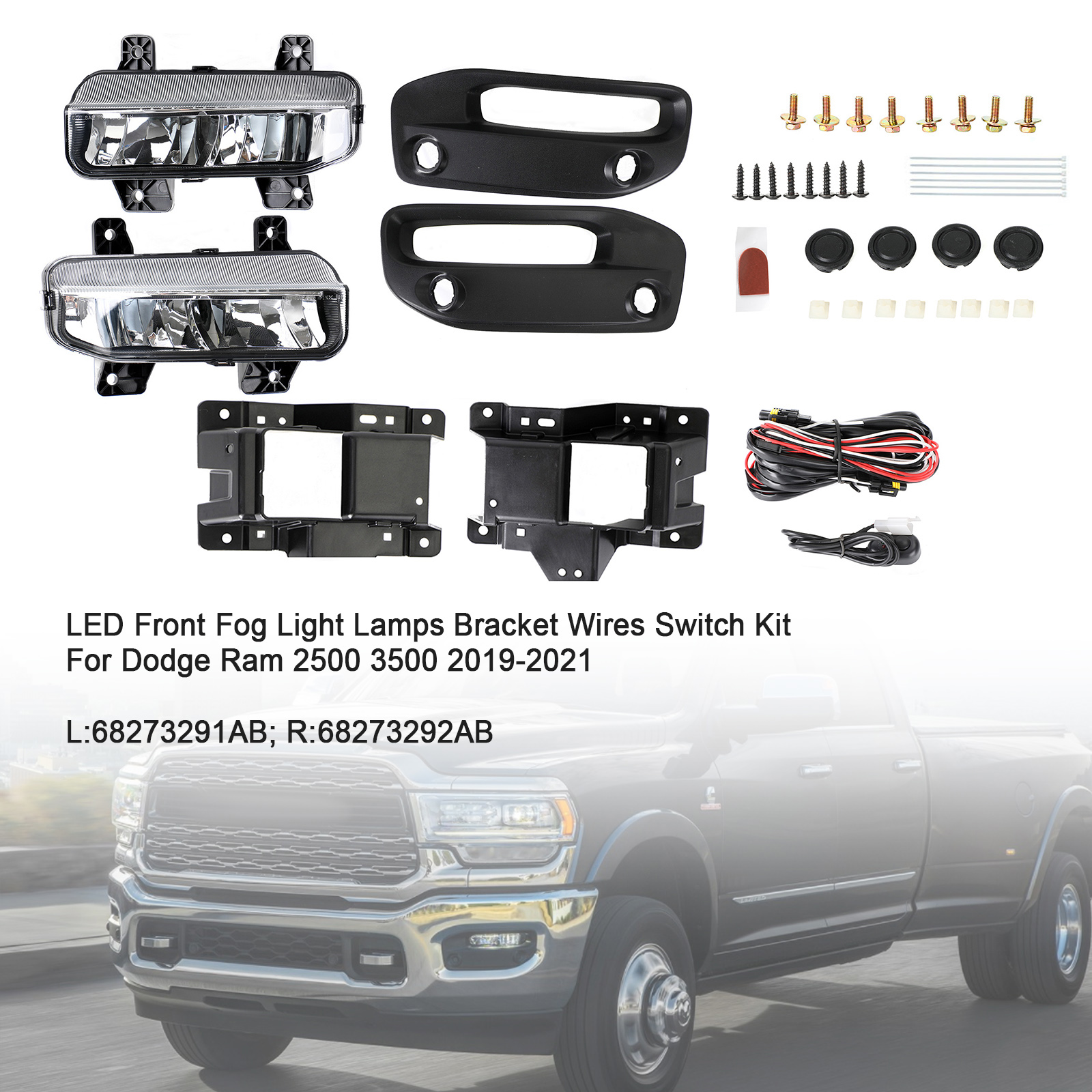 Fog Lamp Bracket Kit 68274697AA Fit For RAM 1500 2019-2022 Fog Lamp Bracket Kit 68274697AA Fit For RAM 1500 2019-2022