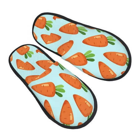 

Bingfone Cartoon Carrot House Slippers For Women Men With Soft Rubber Sole Slip On For Indoor/Outdoor-Large