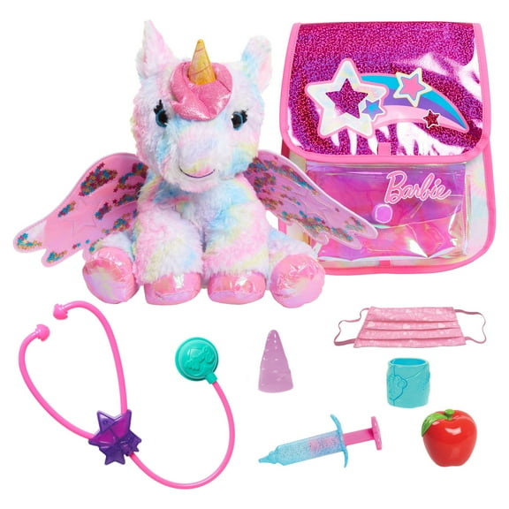 Barbie Dreamtopia Unicorn Doctor, Interactive Lights and Sounds Plush with Backpack, Kids Toys for Ages 3 Up, Gifts and Presents