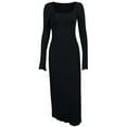 thumbnail image 4 of QHFBli Women's Sweater Dress 2025 Fall Winter Long Sleeve Square Neck Pleated Wedding Guest Knit Midi Dresses, 4 of 4