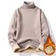 thumbnail image 2 of Suéter grueso con forro polar y cuello alto para hombre, suéter ajustado y cálido para jóvenes, suéter de otoño e invierno, parte superior inferior, 2 of 4