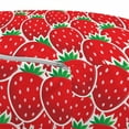 thumbnail image 3 of Fruits Pouf Cover with Zipper, Strawberry Themed Botany Yummy Food Organic Growth Diet Health Print, Soft Decorative Fabric Unstuffed Case, 30" W X 17.3" L, Red Hunter Green, by Ambesonne, 3 of 5