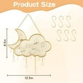 thumbnail image 2 of Earring Wall Holder, Wall Mounted Earring Holder with 6 Hooks, Hanging Jewelry Organizer Decorative Moon Cloud Grid Shape Display Stand for Earrings Necklace Bracelet Stud Earring, 2 of 7