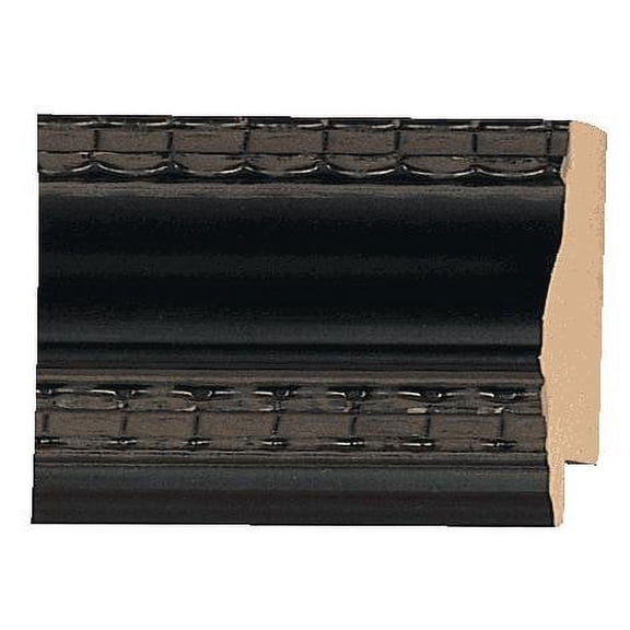 Picture Frame Moulding (Wood) 100Ft Bundle - Traditional Black Finish - 1.5" Width - 1/2" Rabbet