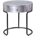 thumbnail image 2 of NauticalMart Aviator Industrial Side Table with 1 Storage Drawer Aluminum Round End Table Bedside Nightstand for Living Room, Bedroom, Home & Office Decor Furniture, 2 of 4