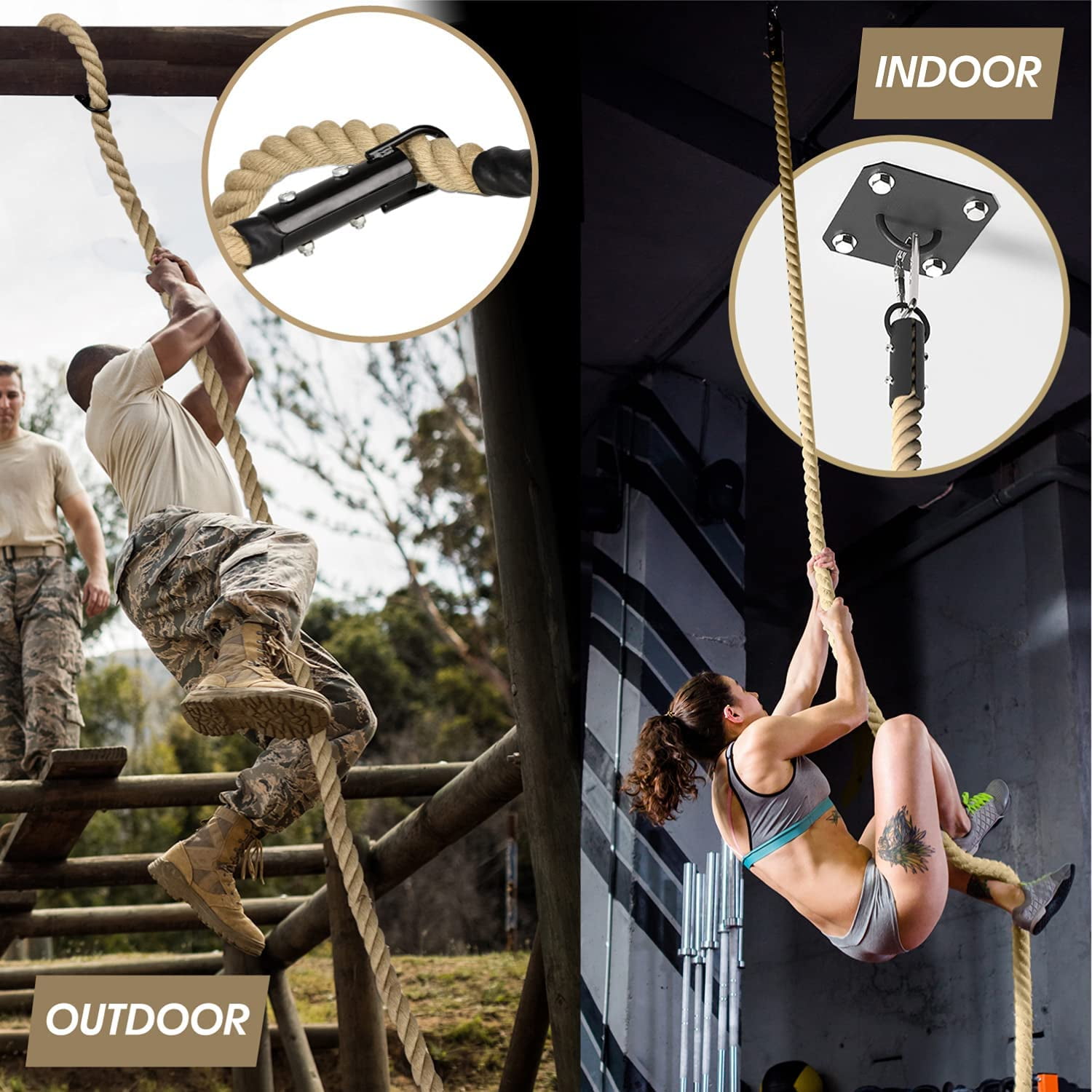 Yes4All 15ft Fitness Climbing Rope, Single