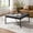 Black, variant on Tina's Home 36.5" Industrial Modern Genuine Leather Coffee Table with Button Tufted Top and X-Shaped Metal Base for Living Room,Black