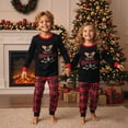thumbnail image 6 of Family Matching Christmas Pajamas Set Antlers Letter Tops Plaid Pants Holiday Pajamas Sleepwear, 6 of 7