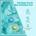 thumbnail image 4 of 7.5FT Prelit Blue Christmas Tree, Full Xmas Pine Tree with 1300 Branch Tips 400 Cold Warm Light for Holiday Indoor Outdoor Decoration, 4 of 14