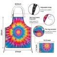 thumbnail image 3 of Colorful Tie Dye Mandala Pattern Apron-Garden Aprons for Women with Pockets-Cotton Linen Waterproof Kitchen Cooking Gardening Aprons Adjustable for Kitchen,Cooking,BBQ and Salon 33x27 Inch, 3 of 7