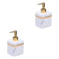 thumbnail image 1 of Ruiboury Distributeur de Savon en Résine Réutilisable pour Table Cuisine Douche Shampoing Salle de Bain Blanc 400ml 2Ensemble, 1 of 6