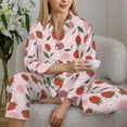thumbnail image 6 of Fotbe Floral Strawberr Pattern Long Sleeve Pajama Set for Women,Sleepwear Set,2-piece Loungewear Set,Soft PJs Comfy Nightwear with Pockets -Medium, 6 of 7