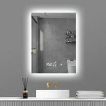 LED Lighted 20x28 inches Wall Mounted Rectangle Frameless Smart Bathroom Vanity Mirror