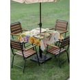 thumbnail image 3 of Easter Rabbits Outdoor Tablecloth - 60x60 Inch Square Dining Table Cover, Watercolor Flowers Eggs Butterflies Spring Beige Waterproof Outdoor Table Cloth with Umbrella Hole & Zipper for Picnic/Patio, 3 of 7