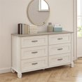 thumbnail image 3 of Commode à 6 tiroirs Rue Lane d’Ameriwood Home, chêne ivoire et chêne gris, 3 of 9