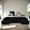 Black + Polyester + 4 Seat + American Design, variant on Modular U-Shaped Sectional Sofa,130-inch 4-Seater Chaise Lounge with Reversible Design, Striped Corduroy Fabric in Gray – Customizable Living Room or Bedroom Couch, Freely Configurable Layout.