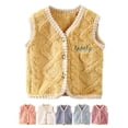 thumbnail image 1 of 0-6T Toddler Baby Boys Girls Fleece Button Down Vest Sleeveless Fall Winter Warm Outerwear, 1 of 9