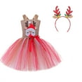thumbnail image 3 of MEZZALL Kids Dresses Reindeer Girls Festive Animal Tutu Dress Sleeveless Stage Performance Party Outfit Holiday Celebration Apparel Classic Christmas O-Neck Sundress, 3 of 9