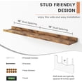 thumbnail image 5 of Floating Picture Ledge Shelves for Wall Set of 4, 36 Inch Solid Wood Wall Shelves with Lip Long Large Nursery Book Shelf for Toys Storage Kids Bookshelf Wall Mounted Living Room Bedroom Decor Frames, 5 of 14