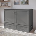 thumbnail image 4 of AFI Hamilton Full Solid Wood Murphy Bed Chest with 6" Mattress, Drawer & Charger, Grey, 4 of 22