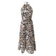 thumbnail image 3 of ICHUANYI Clearance Women Tropical Print Halter Backless Maxi Dress Sexy Sleeveless Beach Dress(Brown, L) ICHUANYI WER2023081017327, 3 of 5