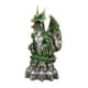 thumbnail image 4 of Figuras de dragón, escultura decoración del hogar en cráneo resina esqueleto artesanía animal estatua Halloween estatuilla para estante regalo Verde, 4 of 8
