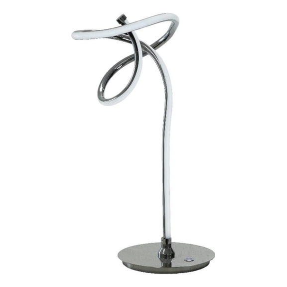 Benjara Sea 22" Table Lamp- Accent Twisted LED Light- Modern Style- Chrome Base