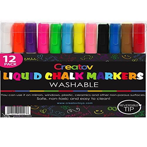 Liquid Chalkboard Window Chalk Markers 12 Pack Erasable Pens Great
