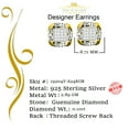 thumbnail image 4 of King of Bling's Women's Square 925 Yellow Sterling Silver 0.10ct Diamond Stud Men's Earrings, 4 of 11