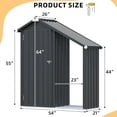 thumbnail image 6 of YODOLLA Outdoor Storage Cabinet with Shelves and Lean to Open-Sided Firewood Racks, Metal Storage Shed Organizer for Garden & Patio in Gray, 6 of 7