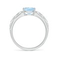 thumbnail image 2 of ANGARA Natural Oval 1 ct Aquamarine Vintage Style Ring with Diamond Accents in 14K White Gold for Women (Size-8x6mm) | March Birthstone, Anniversary, Jewelry Gift for Women | Natural Aquamarine Ring, 2 of 9