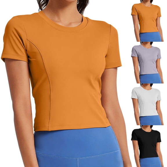 Ichuanyi Women's Short Sleeve Workout Shirts Athletic Tops Sun Protection Breathable T-Shirts Quick Dry Gym Running Tennis