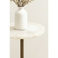 thumbnail image 3 of Kate and Laurel Engles Traditional Adjustable-Height Pedestal Drink Table, 10 x 10 x 30, Natural Quartz and Antique Brass, Vintage Round Indoor Metal Plant Stand with Authentic Stone Tabletop, 3 of 10