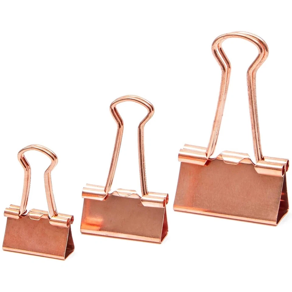 CIRCLE- 150X Binder Clips Assorted Sizes Paper Clamps For Paperwork Office Supplies Bulk