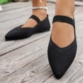 thumbnail image 6 of KEGIRLOM Women's Fashionable Casual Wear Versatile Plus-Size Loafers Solid Color Mesh Pointed Toe Flat Shoes Black 8.5, 6 of 8