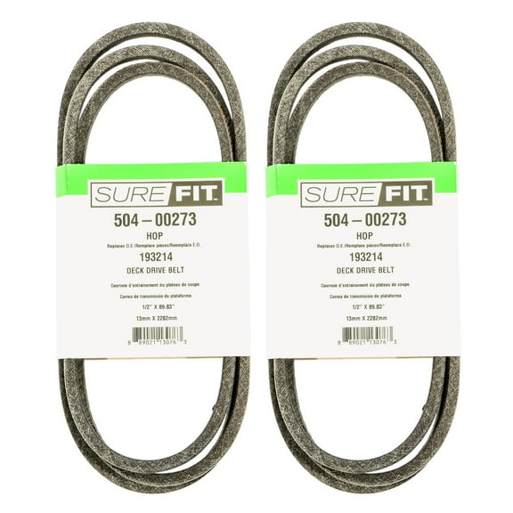 SureFit Deck Drive Belt Husqvarna 532193214 LT131 LT141 SRD17530 1/2"X89.83" 2PK