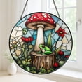 thumbnail image 3 of Fantasy Frog & Mushroom Glass Suncatcher – Nature Lover Window Art, 3 of 4