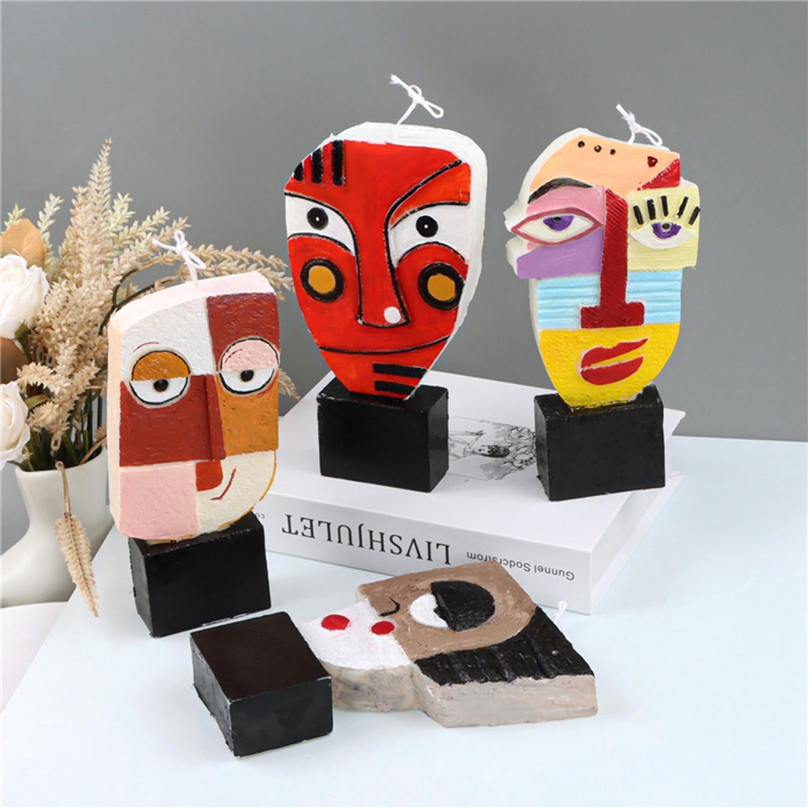 Osdhezcn Artistic Face Silicone Mold DIY Expressiion Candle Soap Mould Accessory for Handmade Aromatherapy Plaster Resin Moulds Gift