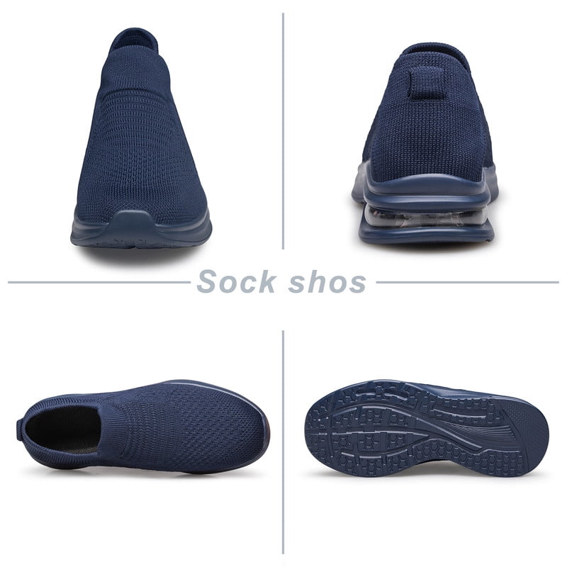 YHOON Boys Girls Sock Shoes Kids Sneakers School Fitness Tennis Walking Shoes Navy Blue Big Kid Size 2