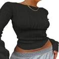 thumbnail image 1 of PENGXIANG Womenacute;S Chemise de Mode Col Rond à Manches Longues T-shirt à Manches Courtes en Trois Dimensions Texturé, 1 of 7