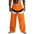 thumbnail image 3 of BRGZLK Men Linen Pants Beach Funny Graphic Pant Loose Casual Elastic Waist Drawstring Trousers Summer Vacation Outfits with Pockets, 3 of 3